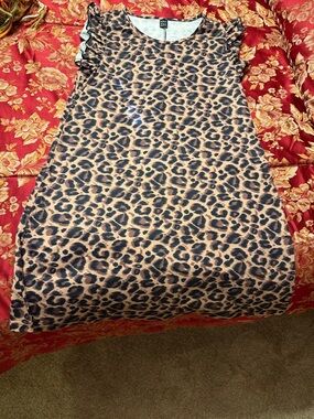 SHEIN Leopard Print Mini Dress in Brown and Black